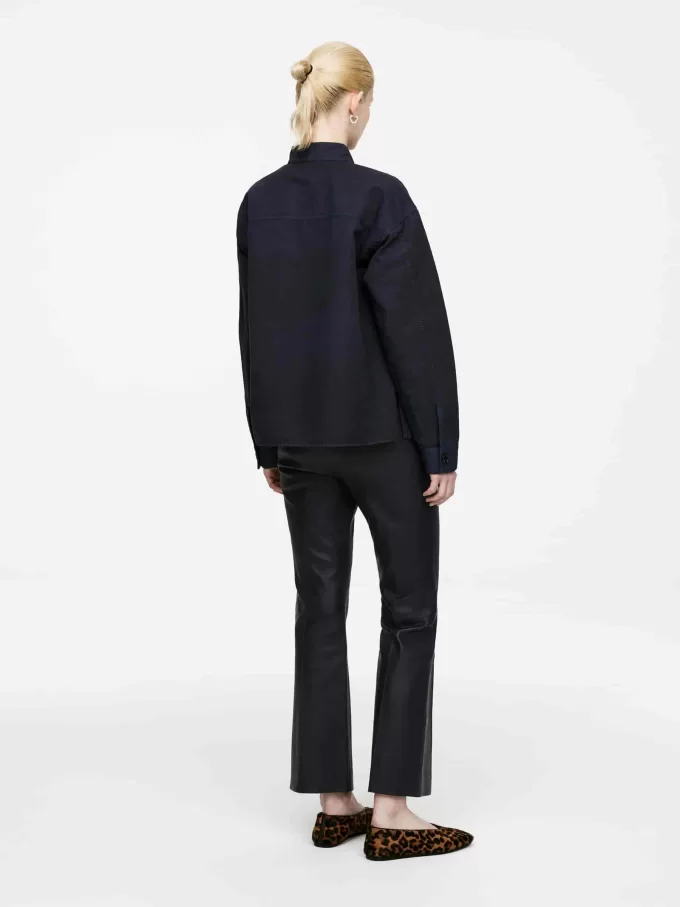 Baumwoll-Leinen-Overshirt