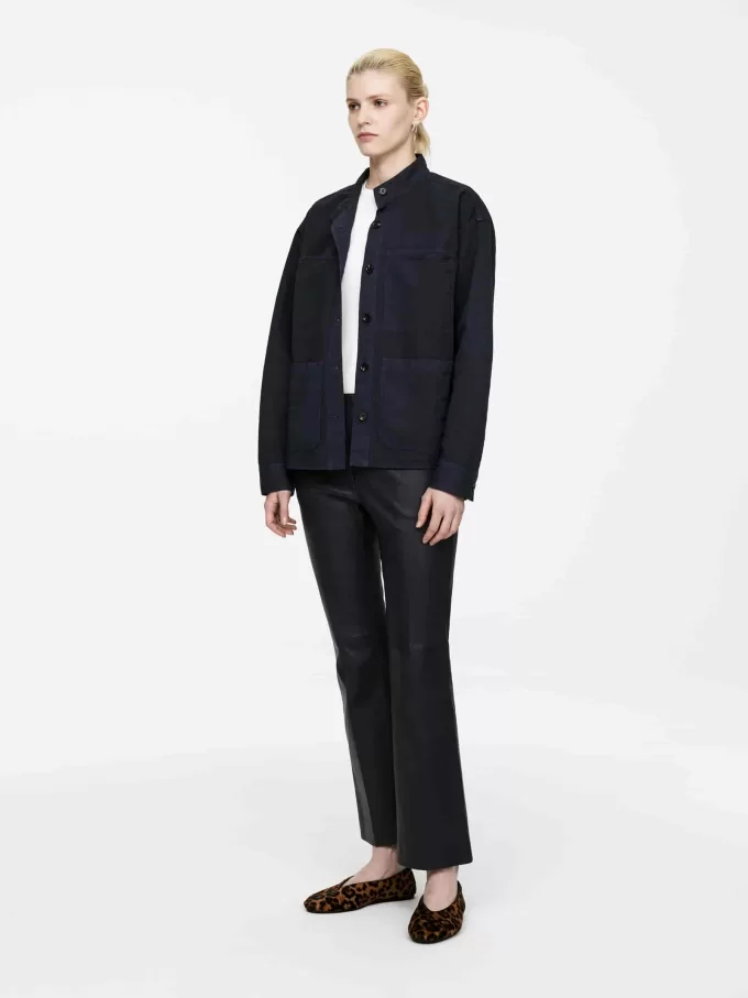 Baumwoll-Leinen-Overshirt