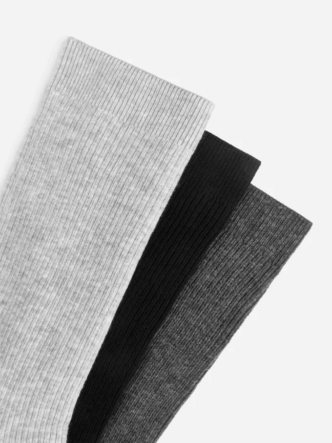 Baumwollrippsocken im 3er-Set