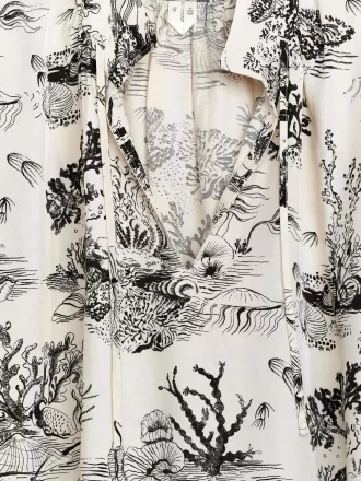 Bedruckte Bluse mit Kordelzug