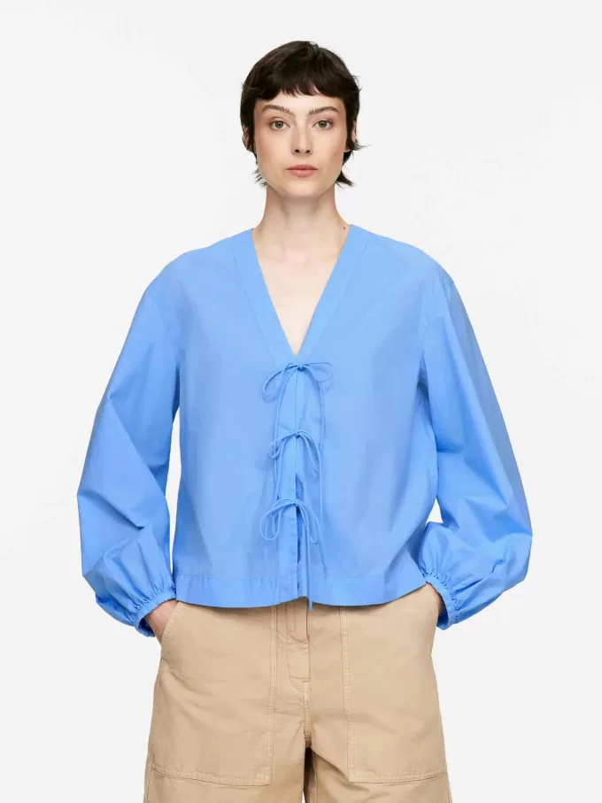 Bluse zum Binden vorn