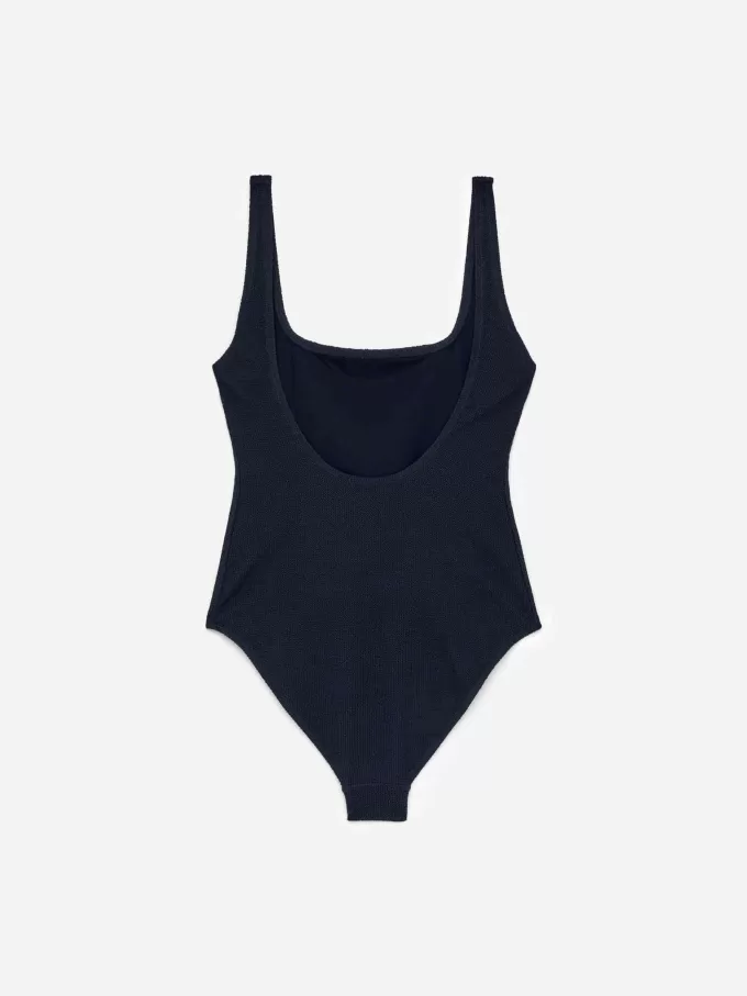 Crinkle-Badeanzug mit quadratischem Ausschnitt Crinkle-Badeanzug mit quadratischem Ausschnitt