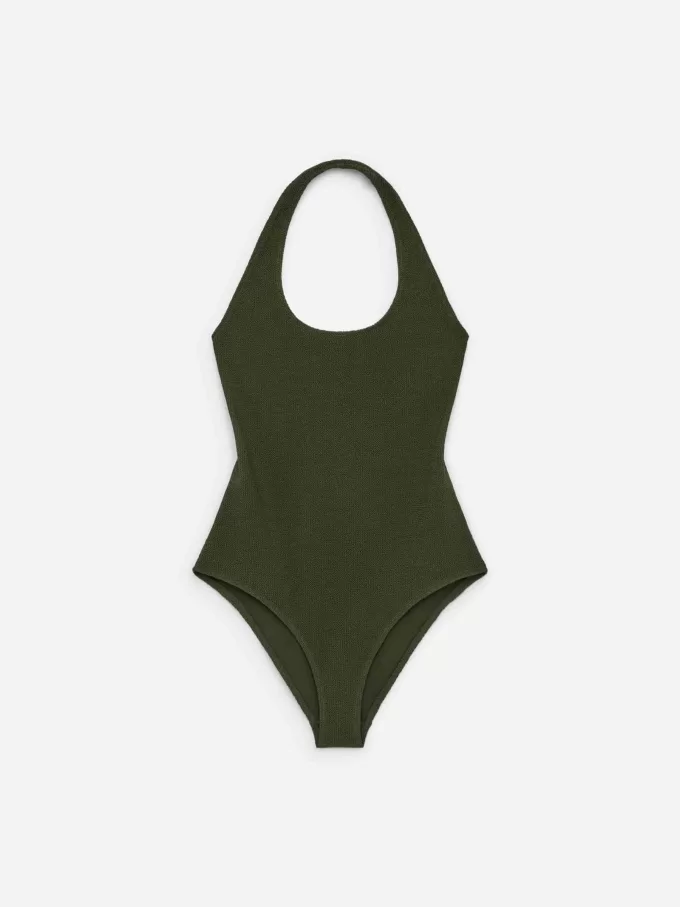 Crinkle Neckholder-Badeanzug