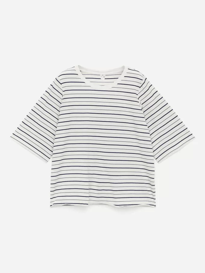 Drapiertes Baumwoll-T-Shirt