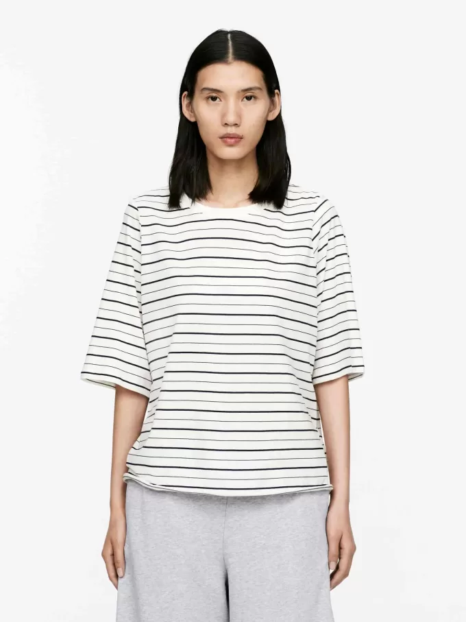 Drapiertes Baumwoll-T-Shirt