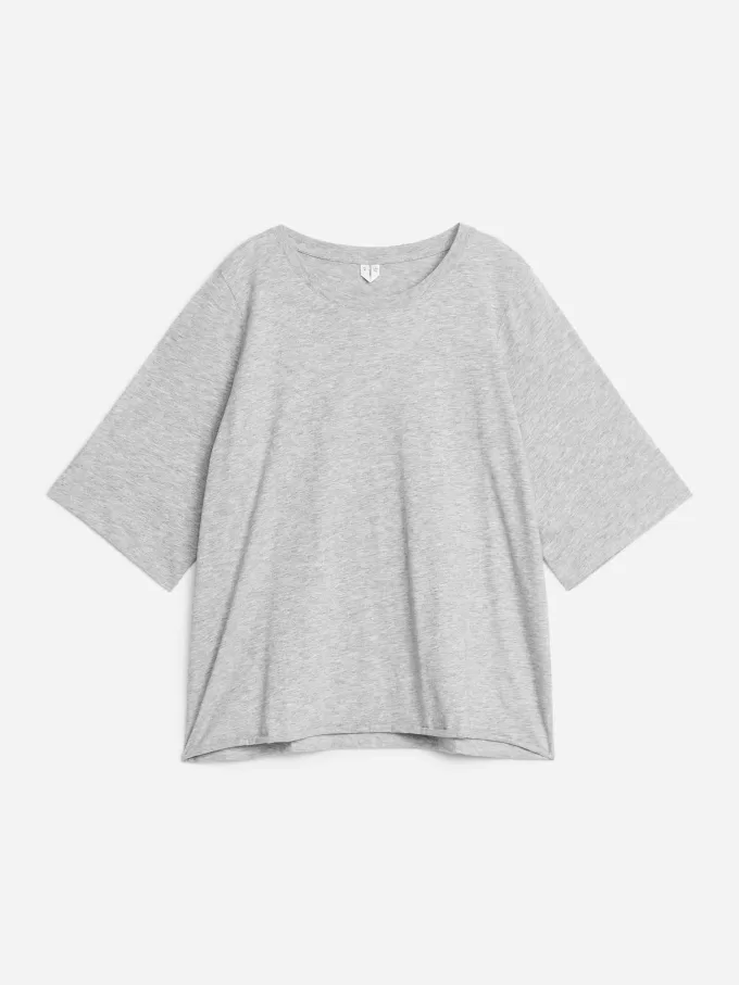 Drapiertes Baumwoll-T-Shirt