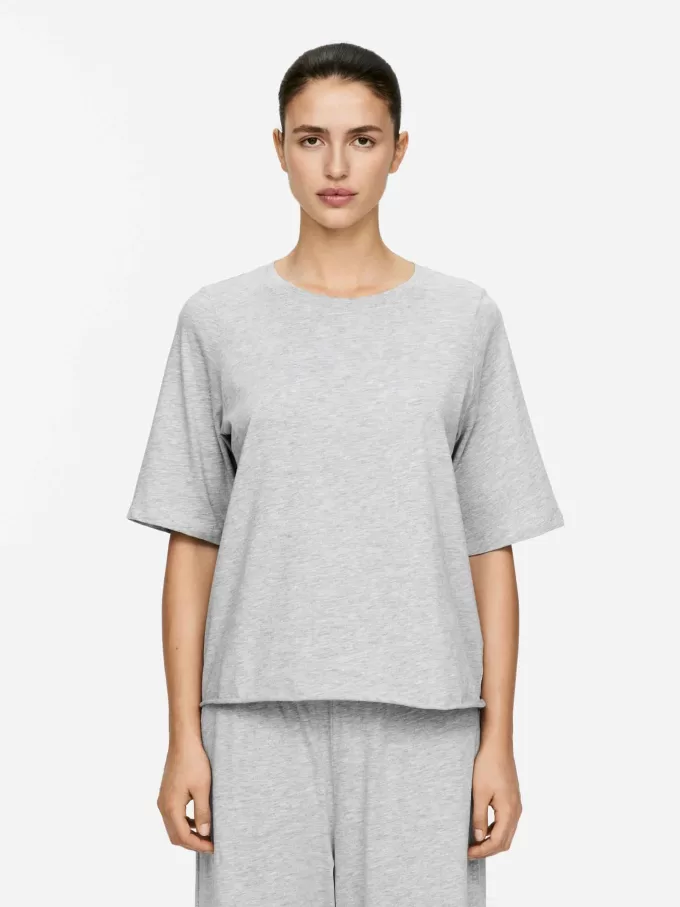 Drapiertes Baumwoll-T-Shirt