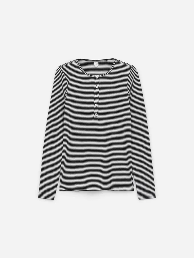 Geripptes Henley-Top