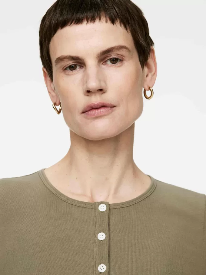 Geripptes Henley-Top