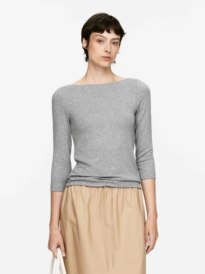 Geripptes Oberteil aus Lyocell