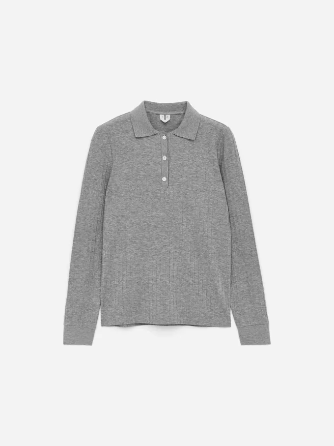 Geripptes Poloshirt