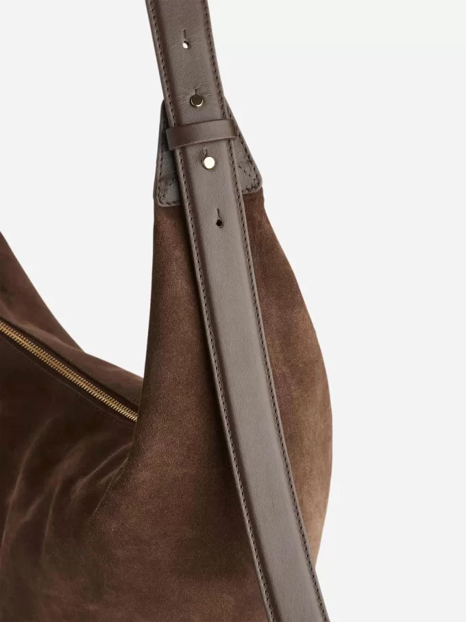 Geschwungene Wildledertasche