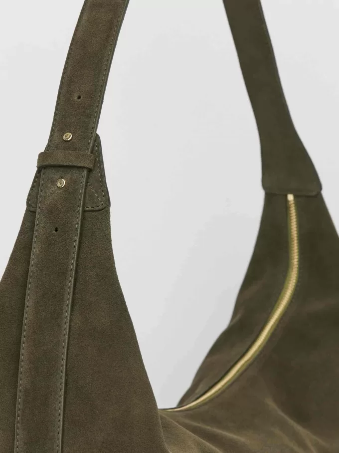 Geschwungene Wildledertasche