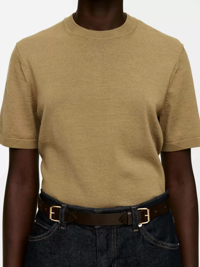 Gestricktes T-Shirt aus Merinowolle