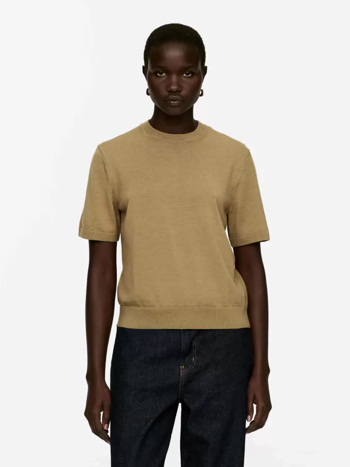 Gestricktes T-Shirt aus Merinowolle