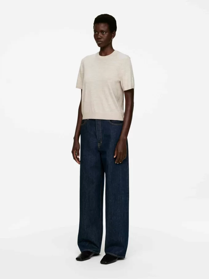 Gestricktes T-Shirt aus Merinowolle