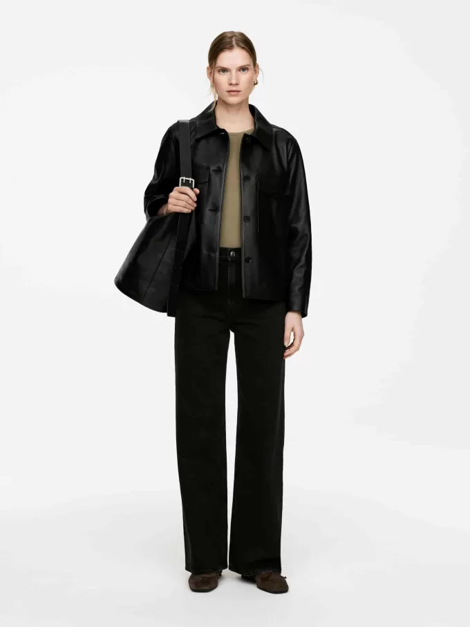 Große Beuteltasche aus Leder