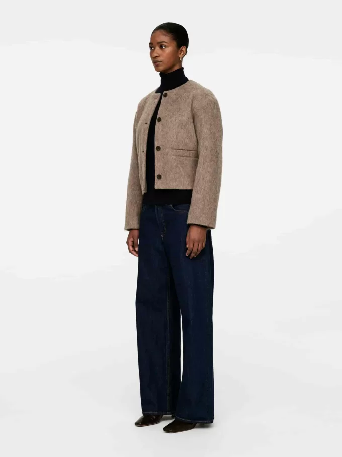 Jacke aus gebürsteter Wollmischung