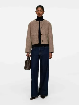 Jacke aus gebürsteter Wollmischung