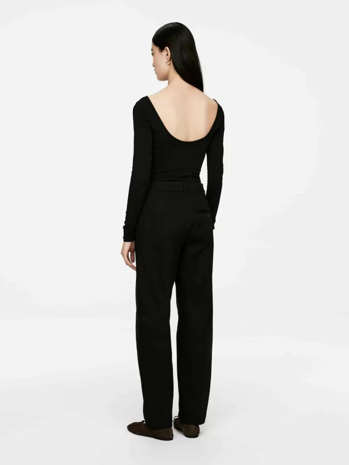 Jersey-Oberteil mit U-Ausschnitt