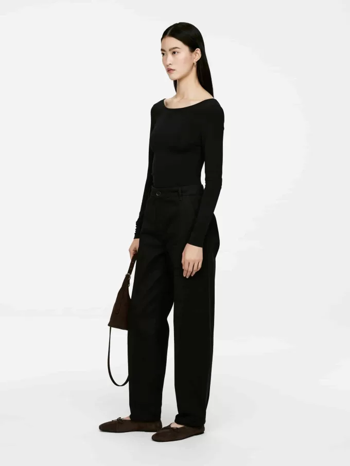 Jersey-Oberteil mit U-Ausschnitt