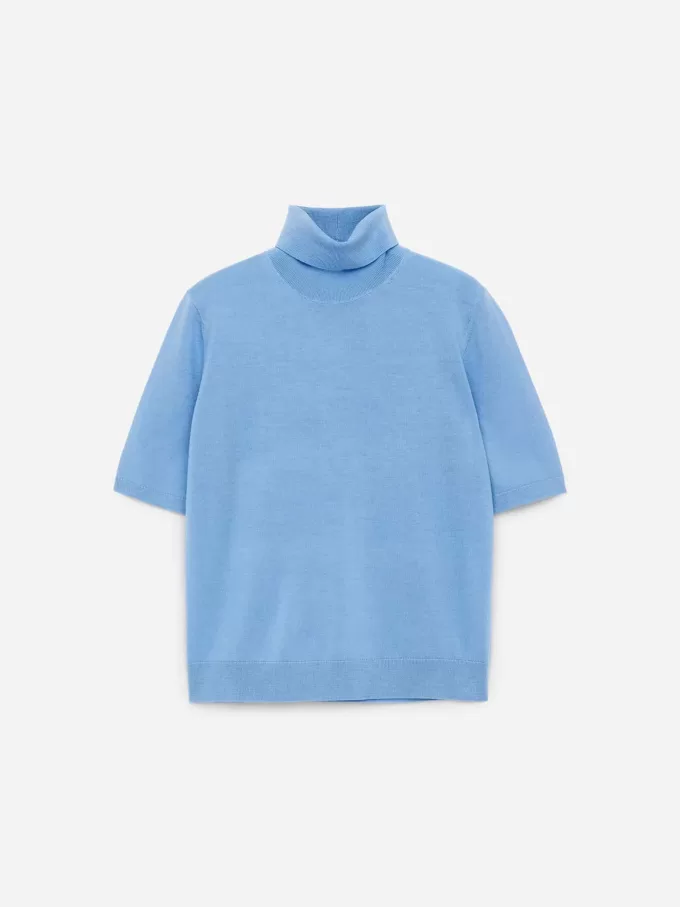 Kurzärmliger Rollkragenpullover