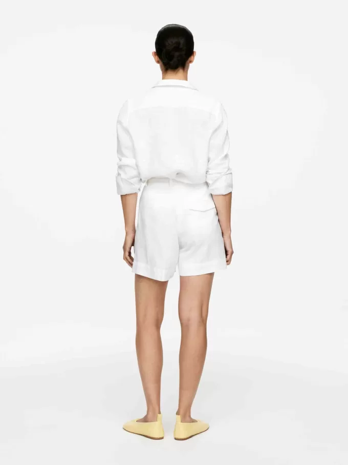 Leinenshorts mit hoher Taille Leinenshorts mit hoher Taille