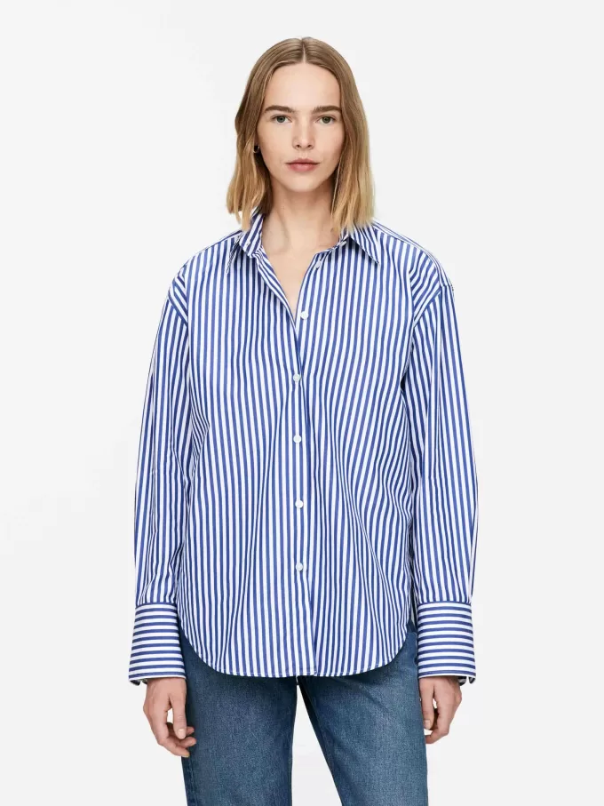 Popeline-Hemd mit entspannter Passform