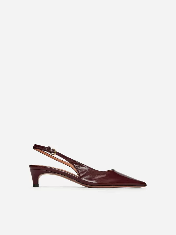 Slingback-Pumps aus Leder
