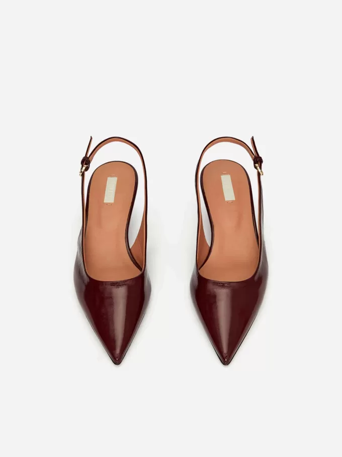 Slingback-Pumps aus Leder