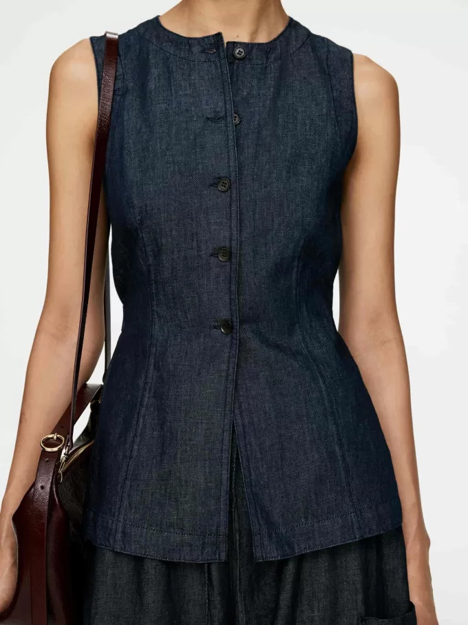 Taillierte Jeansweste