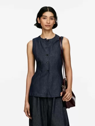 Taillierte Jeansweste