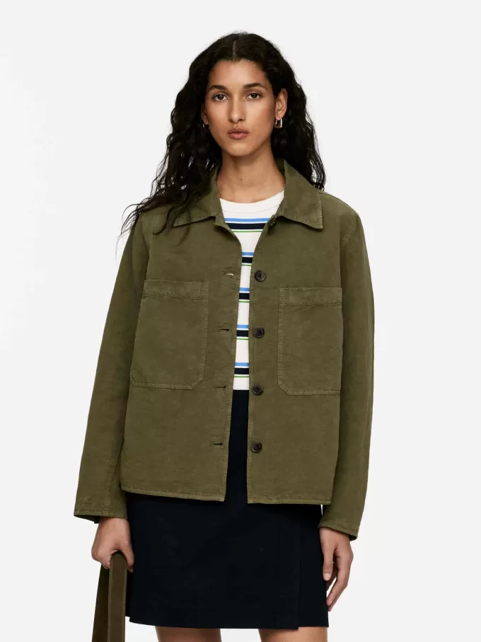 Überhemd aus Leinenmischung