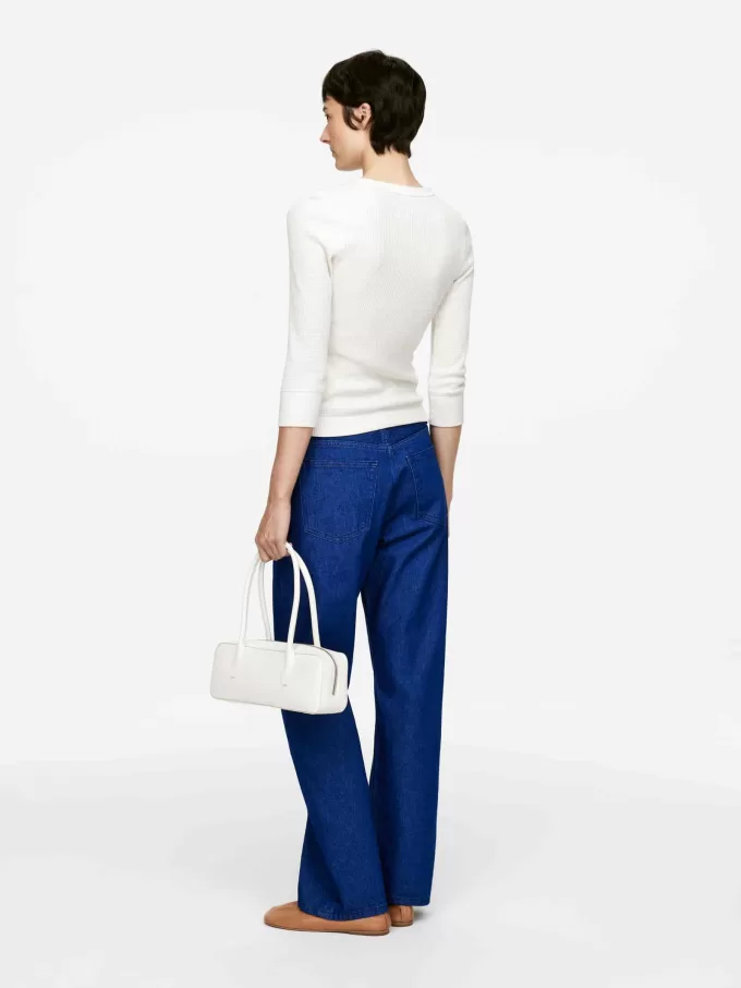 Waffel-Jersey-Oberteil