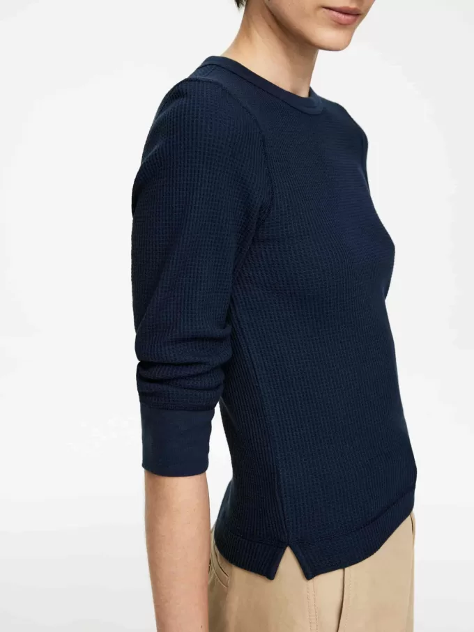 Waffel-Jersey-Oberteil