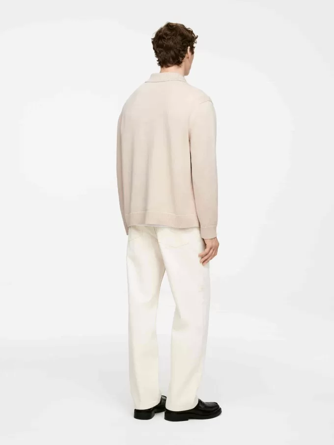 Baumwollpullover mit halbem Reißverschluss