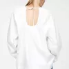 Bluse mit U-Ausschnitt hinten
