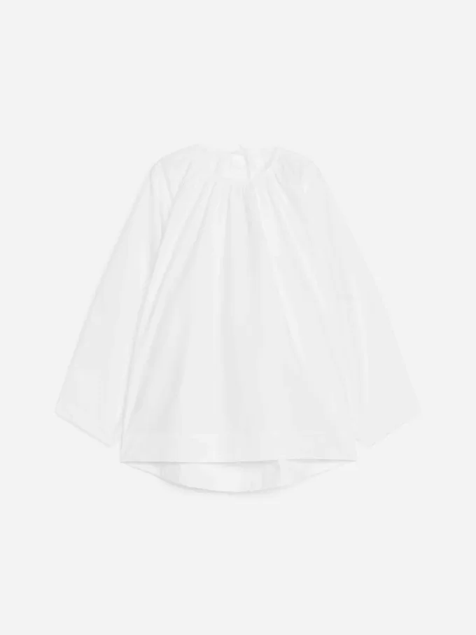 Bluse mit U-Ausschnitt hinten