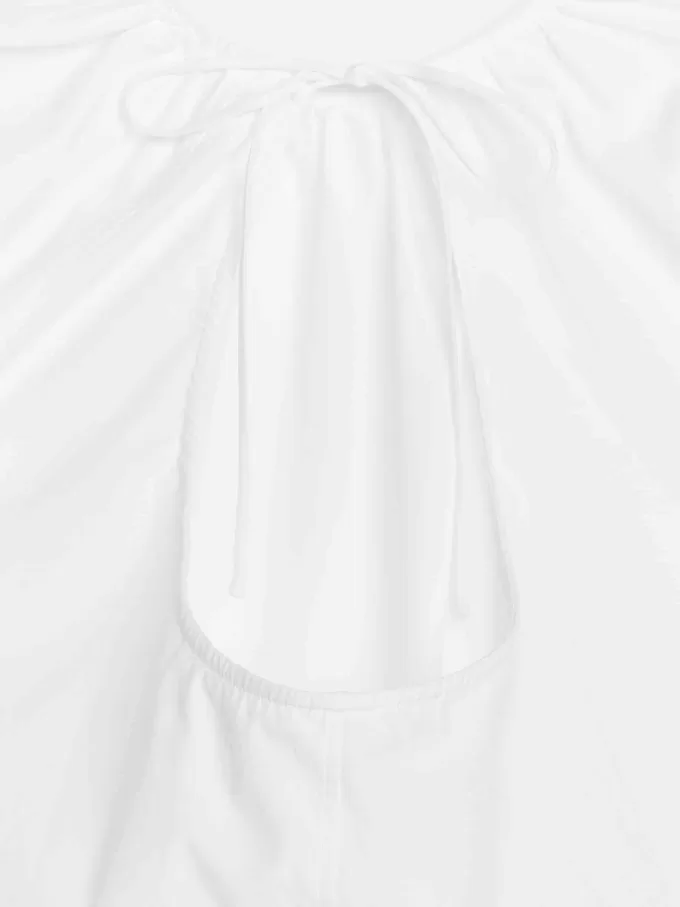 Bluse mit U-Ausschnitt hinten