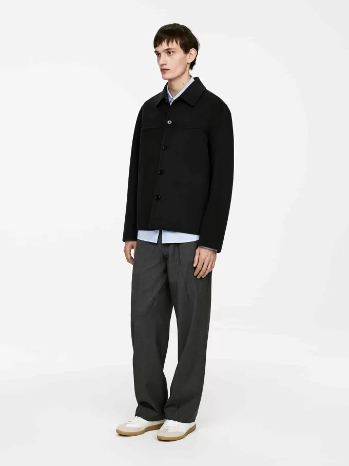 Doubleface-Jacke aus Wollmischung