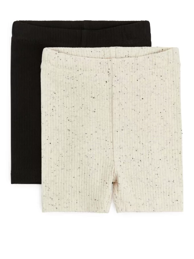 Fahrradshorts aus geripptem Jersey, 2er-Set