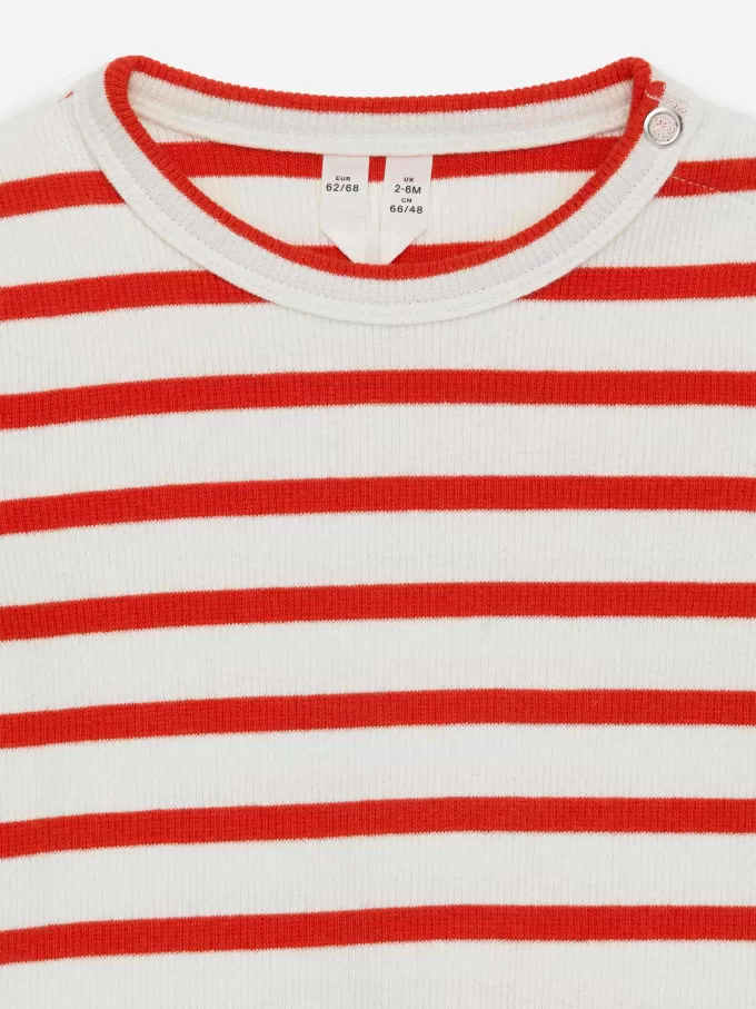 Gerippter Langarm-Body