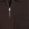Gestricktes Woll-Poloshirt mit Reißverschluss Gestricktes Woll-Poloshirt mit Reißverschluss
