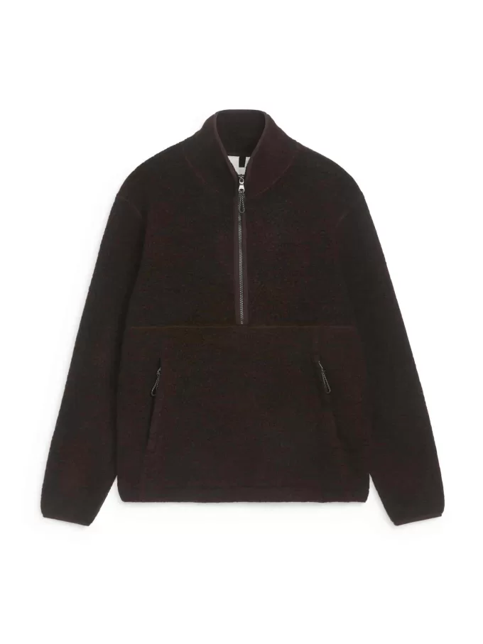 Halber Reißverschluss aus Wollmischung