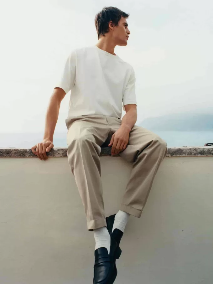 Hochklappbare Baumwollhose