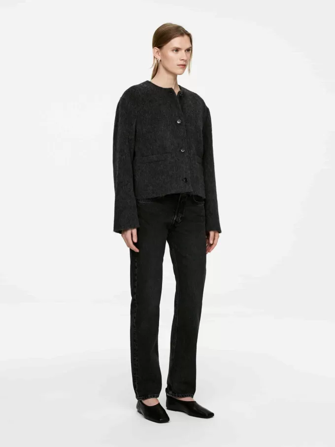 Jacke aus gebürsteter Wollmischung