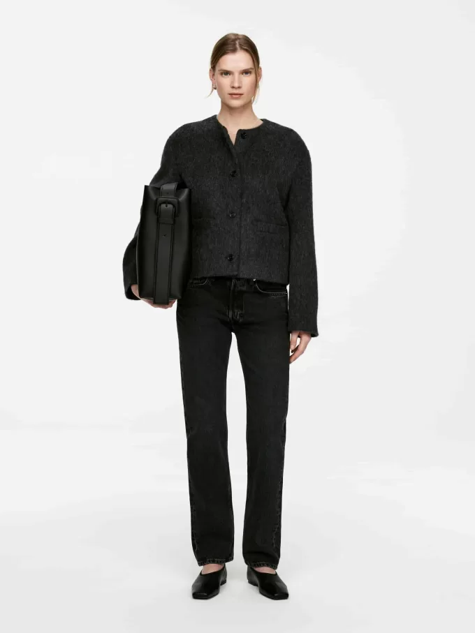 Jacke aus gebürsteter Wollmischung