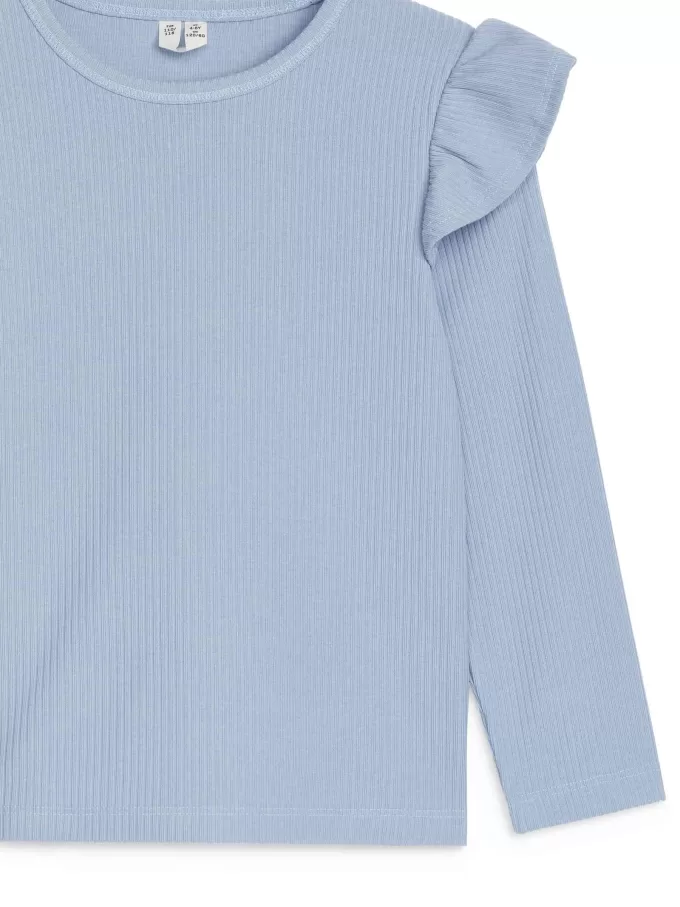 Jersey-Top mit Rüschen