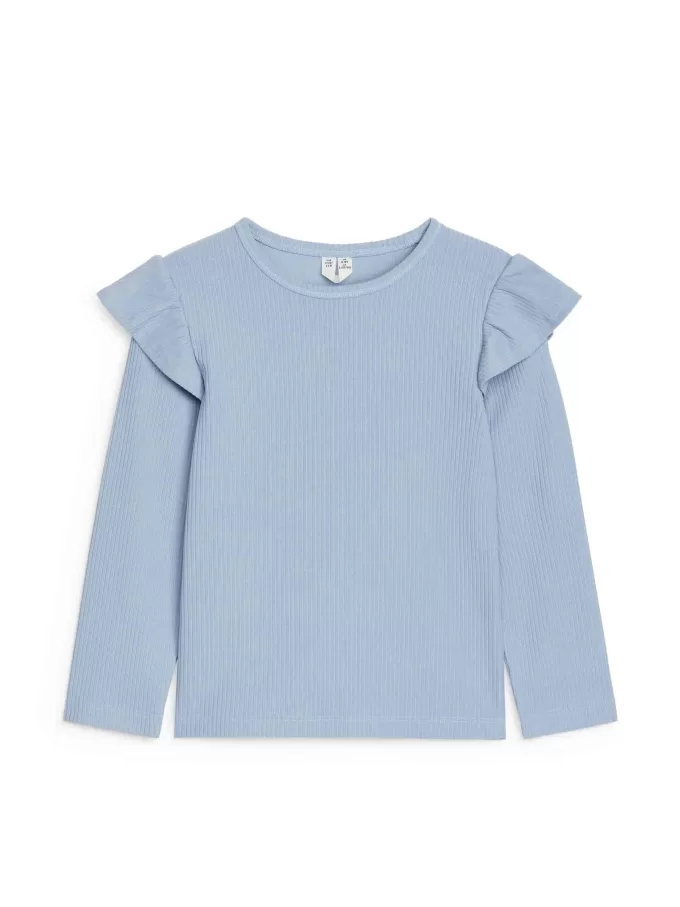 Jersey-Top mit Rüschen