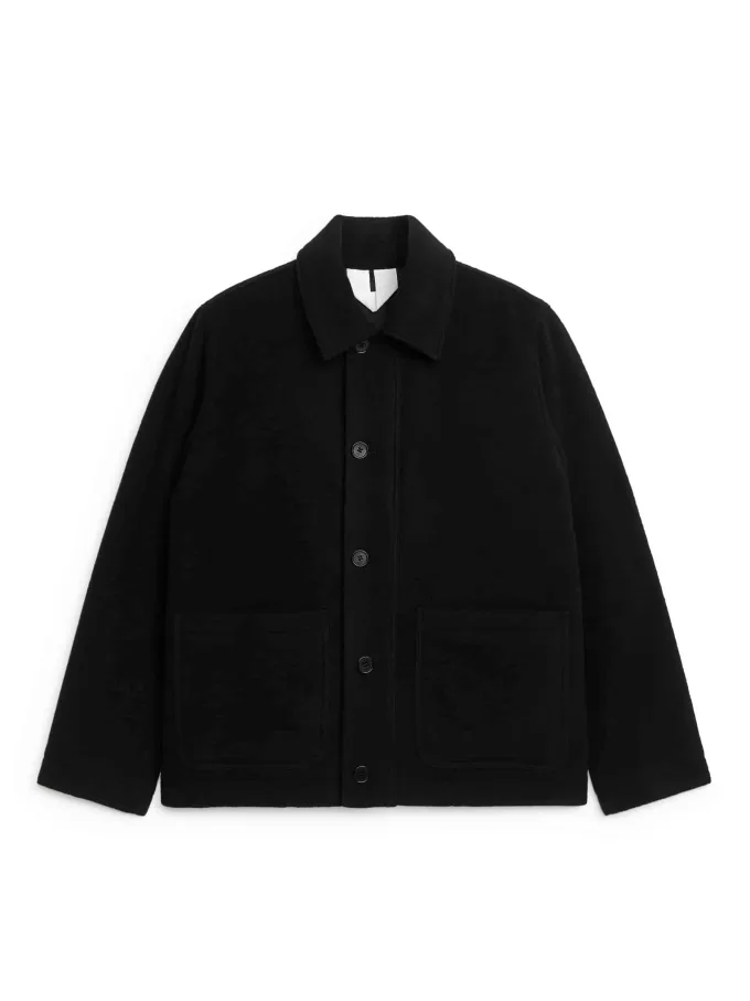 Kastenförmige Jacke aus Wollmischung Kastenförmige Jacke aus Wollmischung